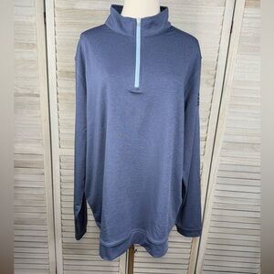 PETER MILLAR Perth Tech-Jersey Half Zip Golf Shirt Blue-XL